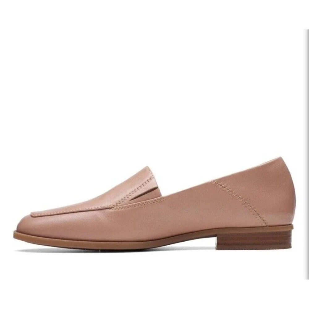 NIB CLARKS Sarafyna Freva Leather Flat Women US Size‎ 11 M Praline Career Office
